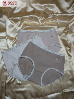 High-Waist Check Print Panty Pack of 3